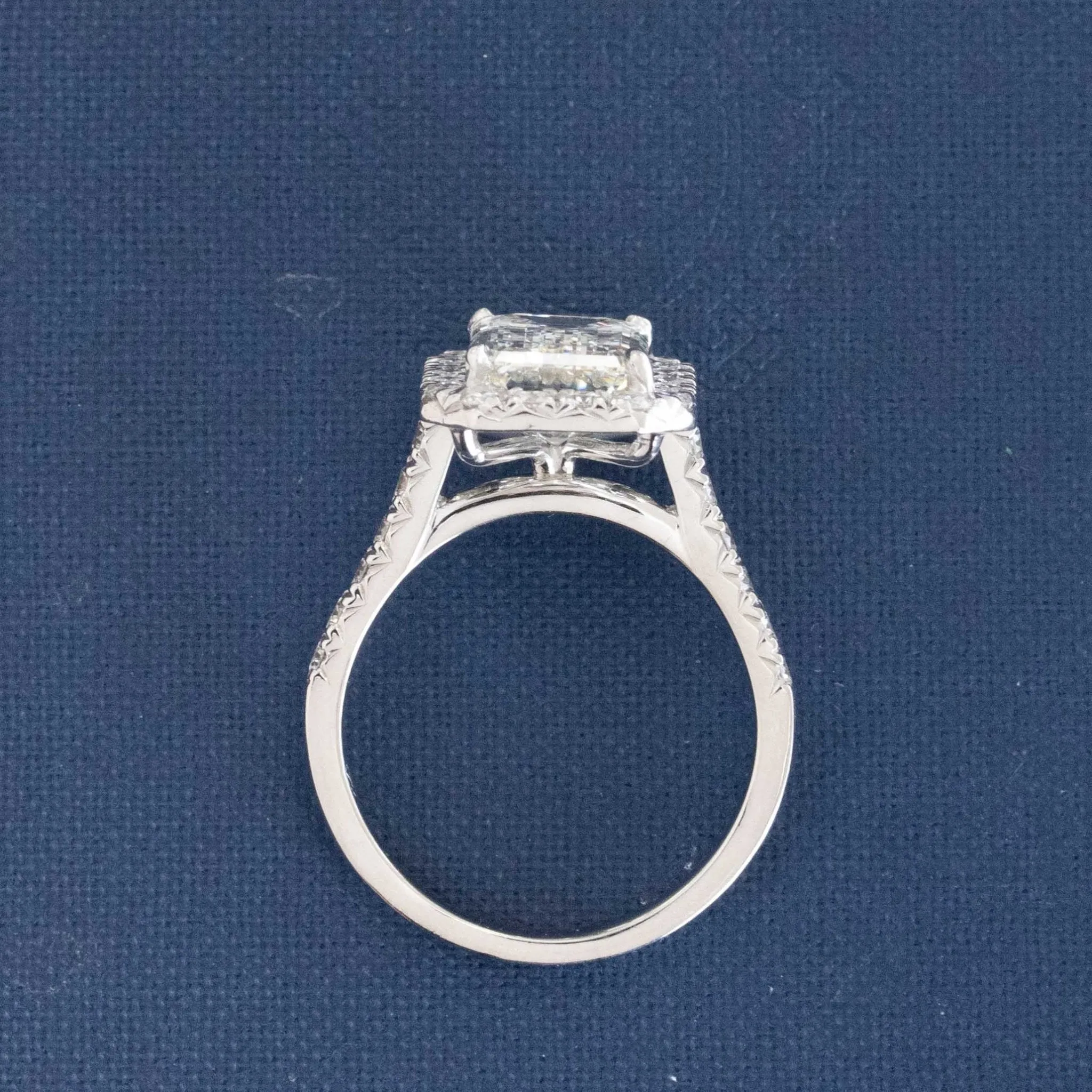 4.01ct Emerald Cut Diamond Halo Ring
