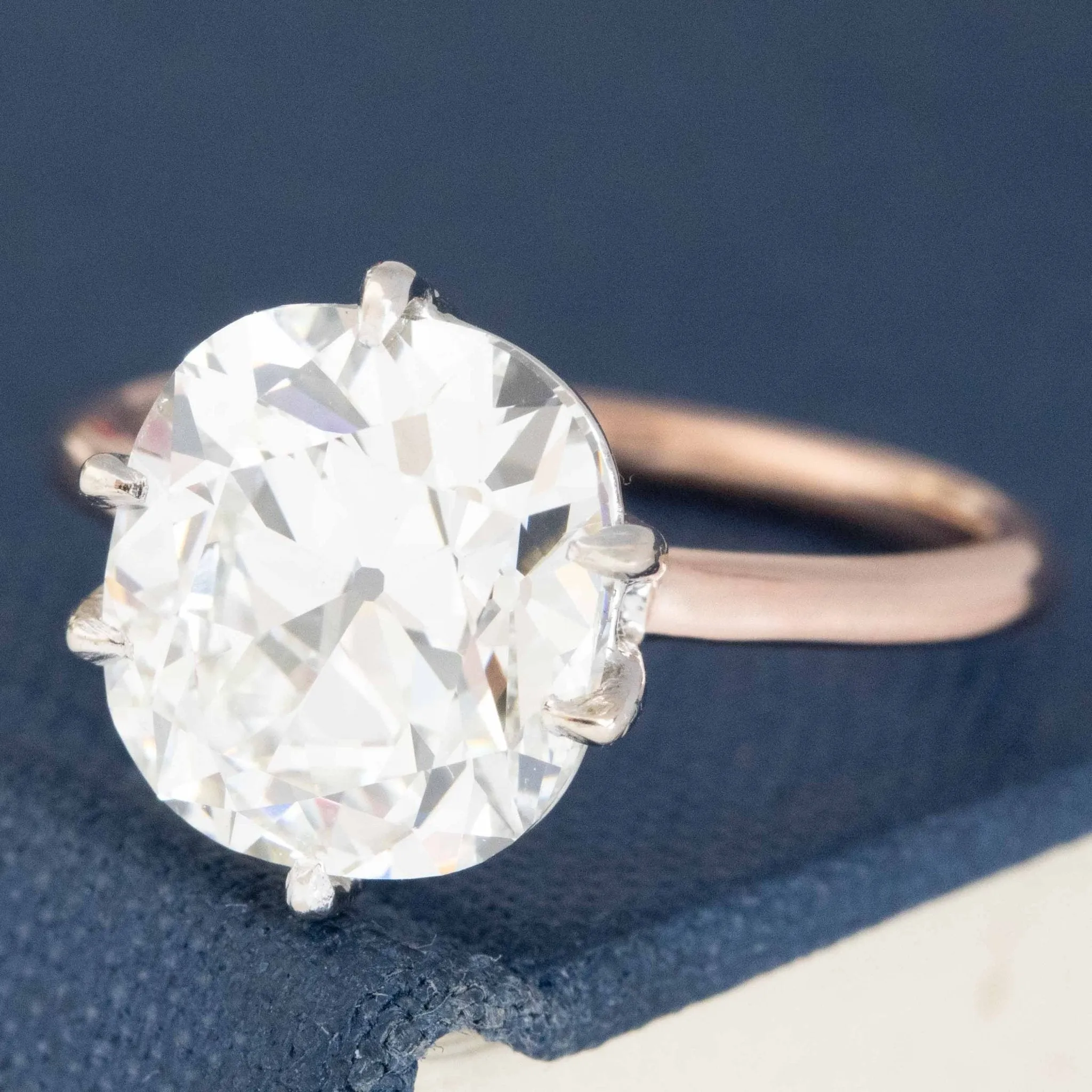 4.01ct Old Mine Cut Diamond Solitaire, GIA I VS2