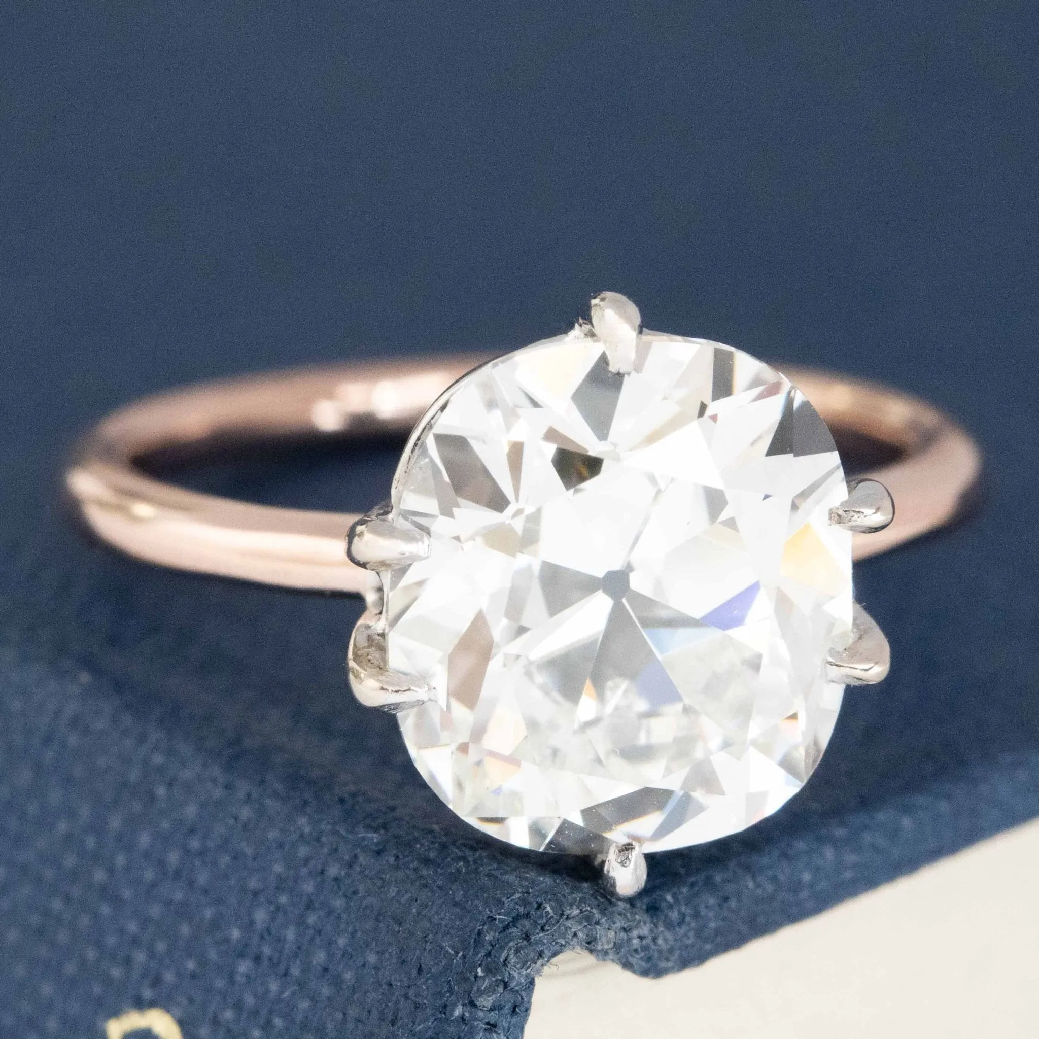 4.01ct Old Mine Cut Diamond Solitaire, GIA I VS2