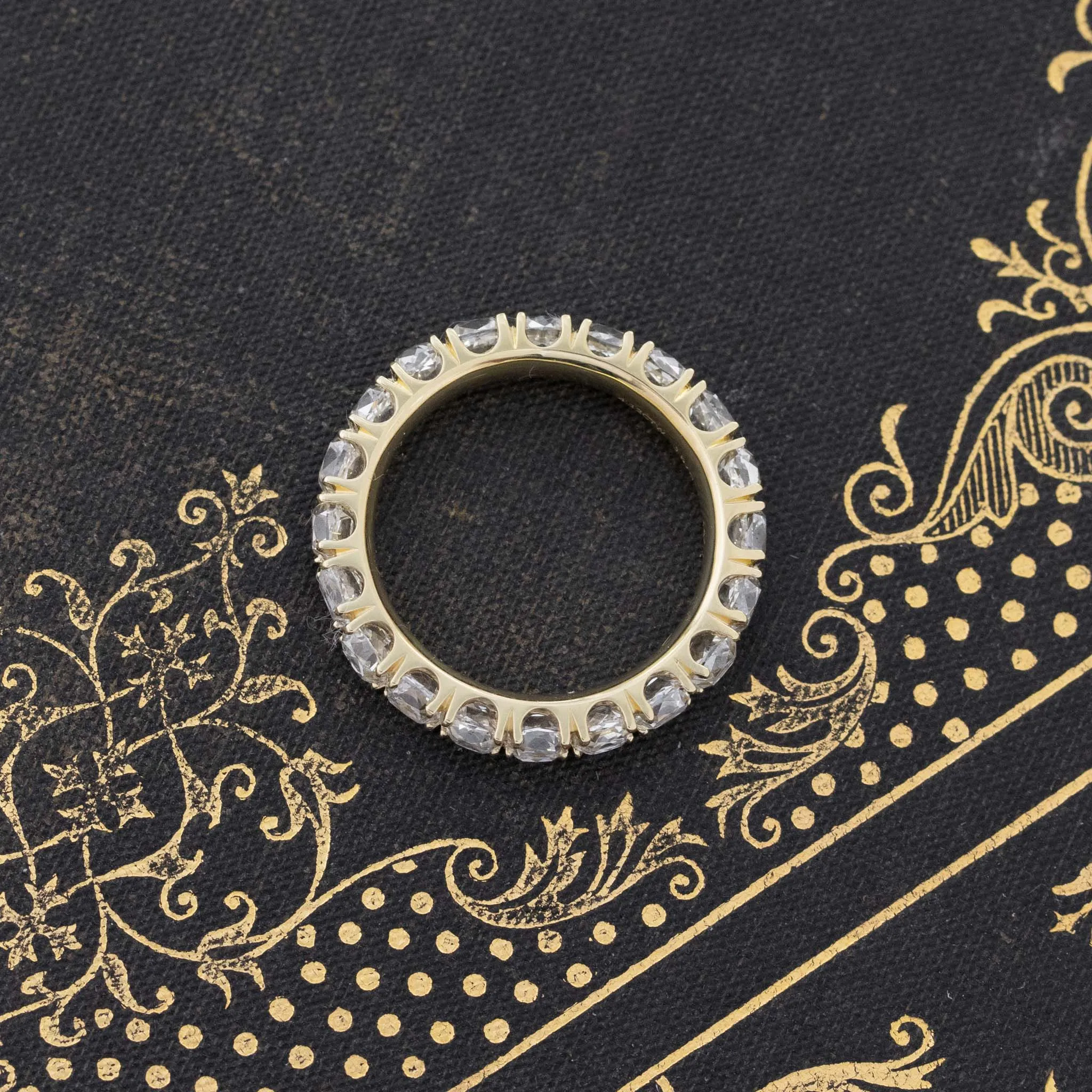 4.12ctw Old Mine Cut Diamond Eternity Band
