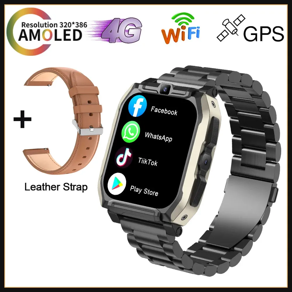 4G 128GB Smart Watch KOM8 SIM Card  Android HD Camera for Men Women Wifi GPS Google Play Store Call Music Face Recognition 2024