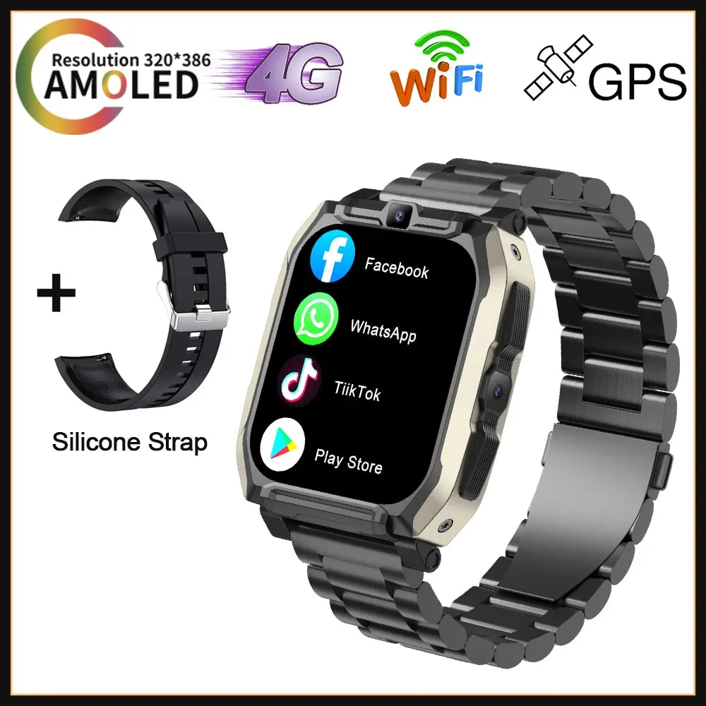 4G 128GB Smart Watch KOM8 SIM Card  Android HD Camera for Men Women Wifi GPS Google Play Store Call Music Face Recognition 2024