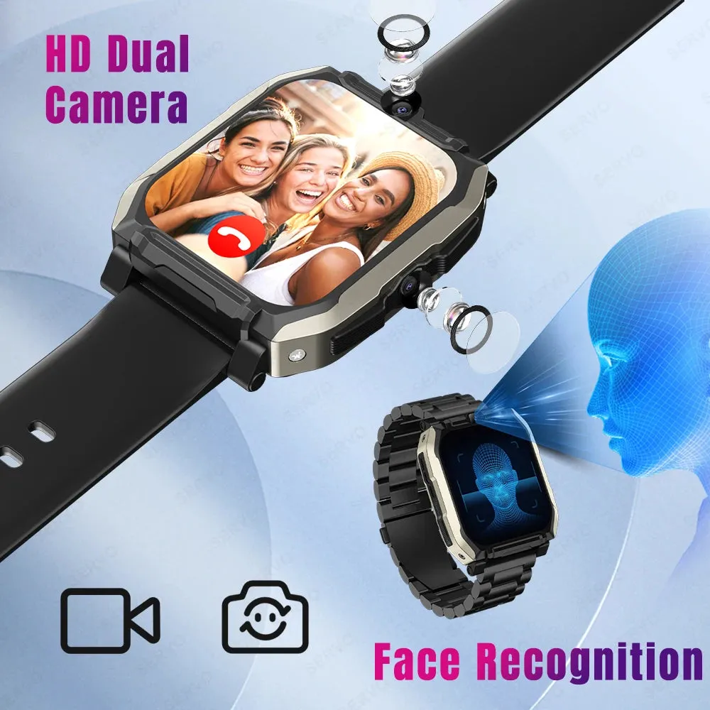 4G 128GB Smart Watch KOM8 SIM Card  Android HD Camera for Men Women Wifi GPS Google Play Store Call Music Face Recognition 2024