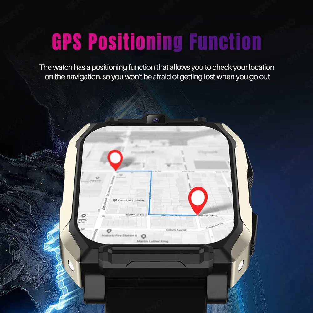 4G 128GB Smart Watch KOM8 SIM Card  Android HD Camera for Men Women Wifi GPS Google Play Store Call Music Face Recognition 2024
