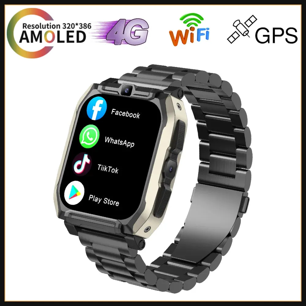 4G 128GB Smart Watch KOM8 SIM Card  Android HD Camera for Men Women Wifi GPS Google Play Store Call Music Face Recognition 2024