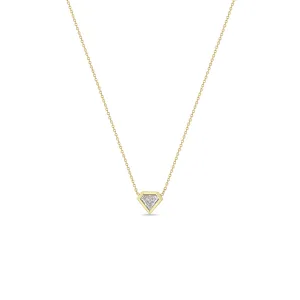 .56 ctw Shield Diamond Bezel Necklace
