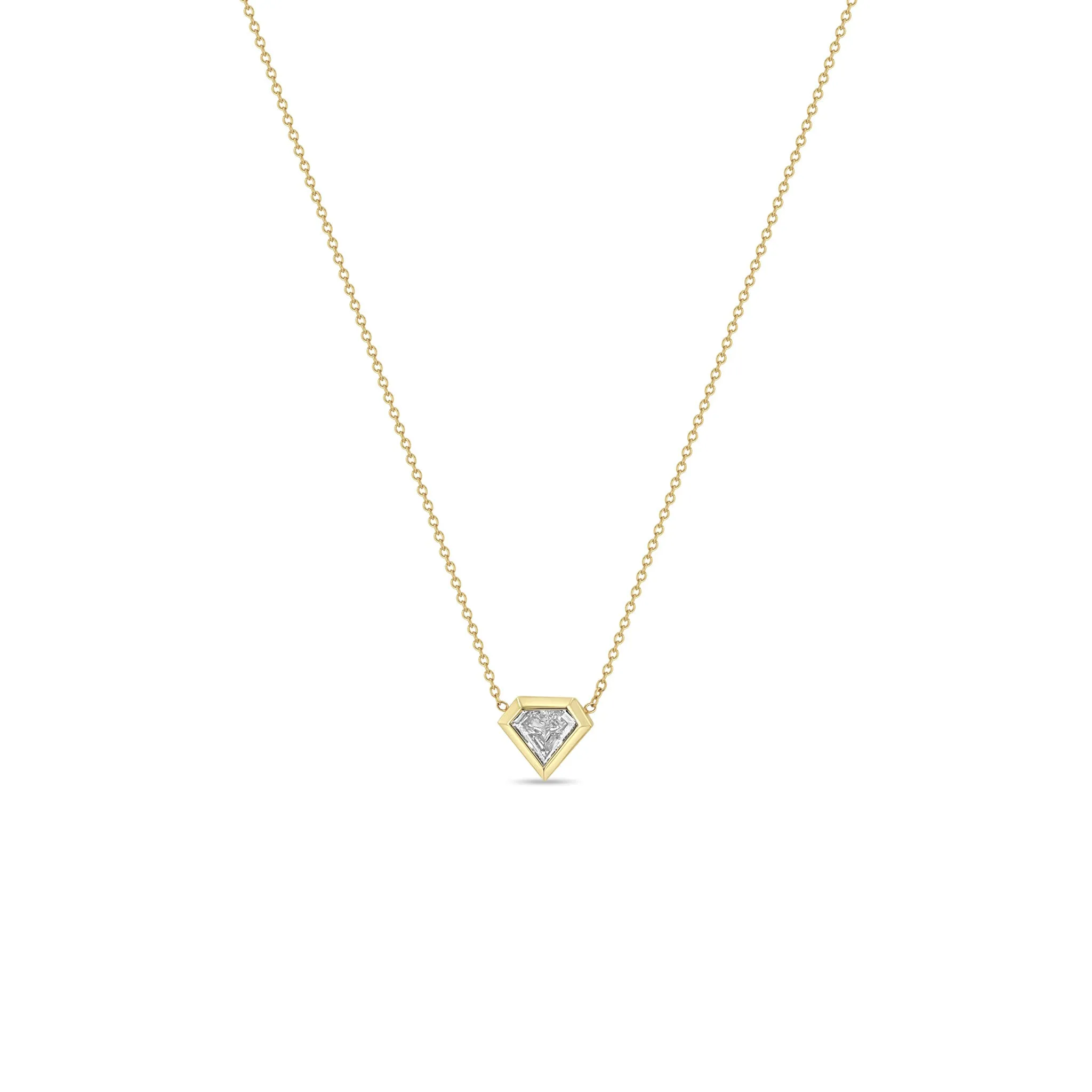 .56 ctw Shield Diamond Bezel Necklace