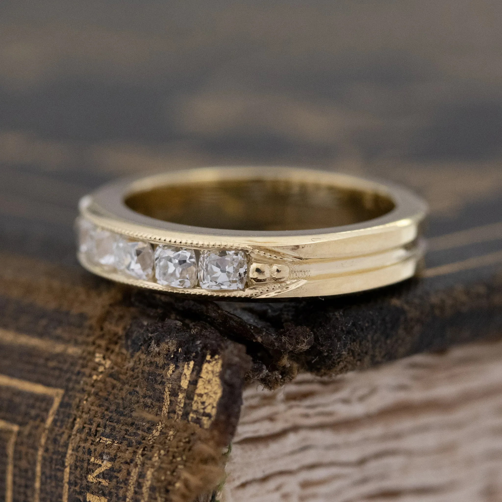 .58ctw Channel Set Old Mine Cut Diamond Band
