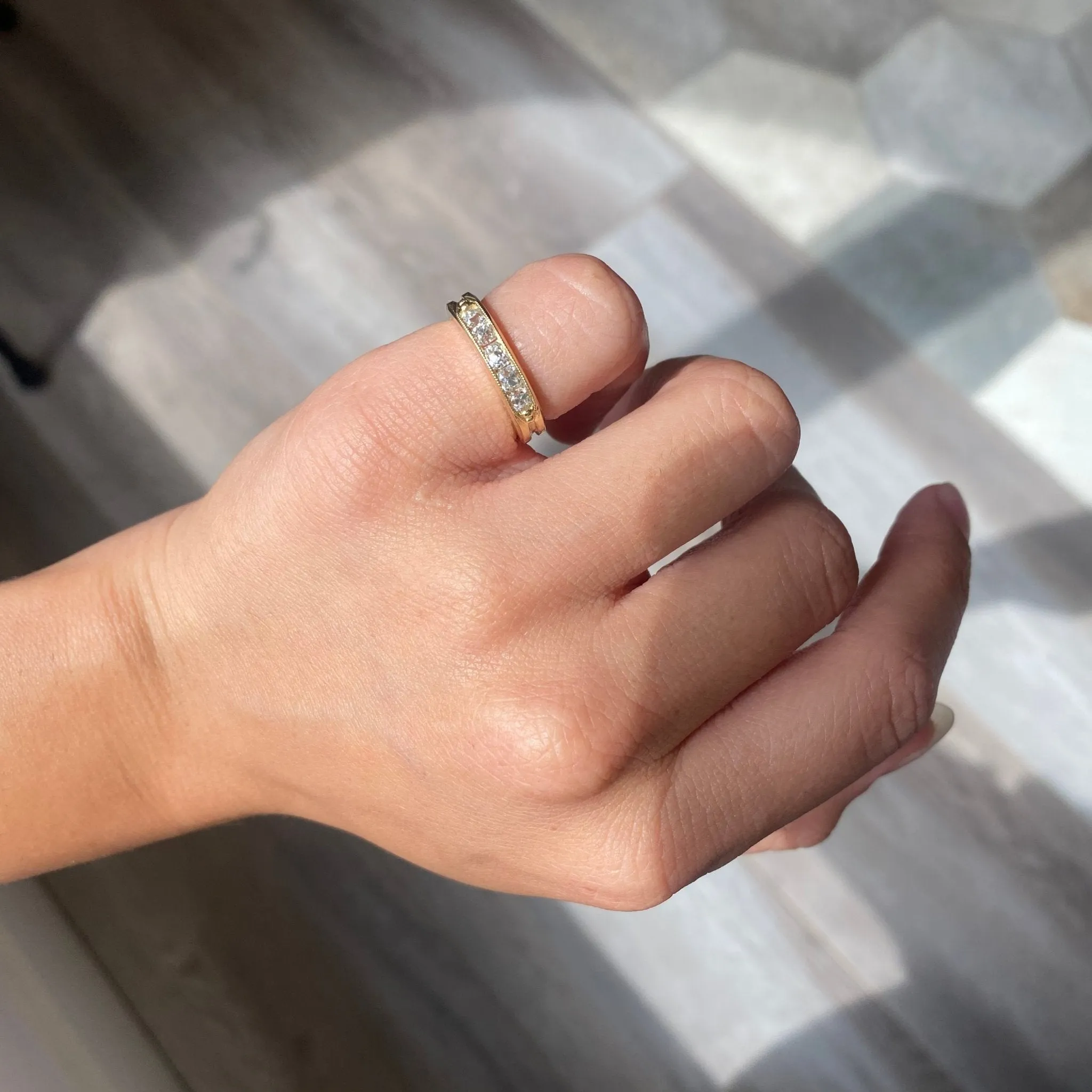 .58ctw Channel Set Old Mine Cut Diamond Band