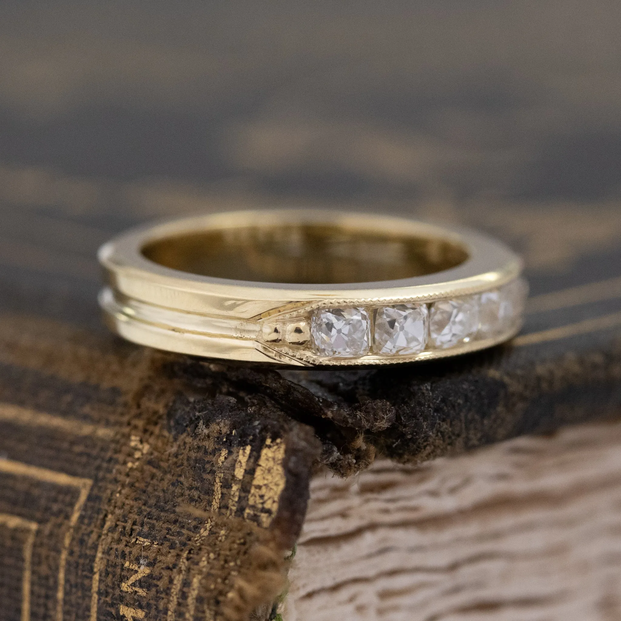 .58ctw Channel Set Old Mine Cut Diamond Band