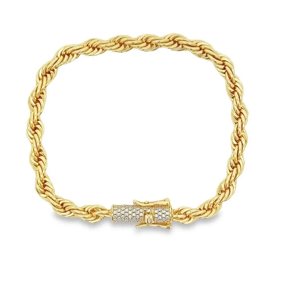 6MM Rope Chain With VVS Moissanite Lock