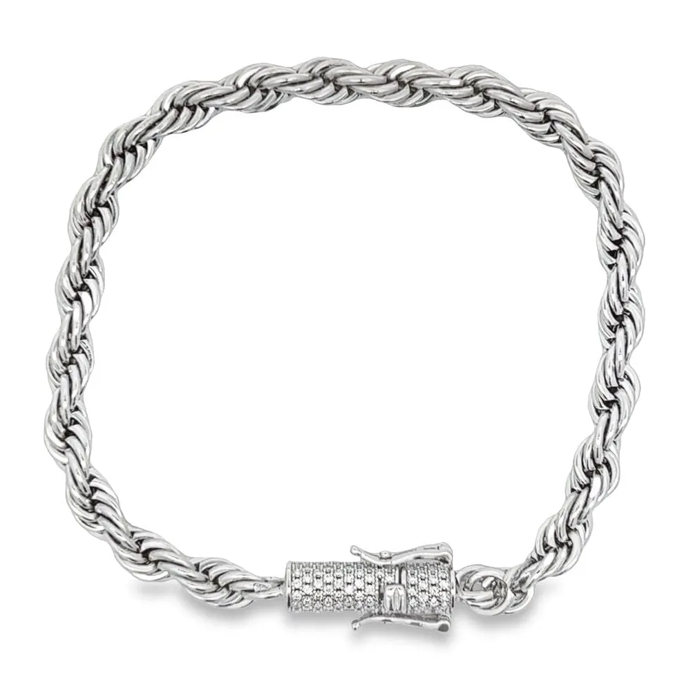 6MM Rope Chain With VVS Moissanite Lock