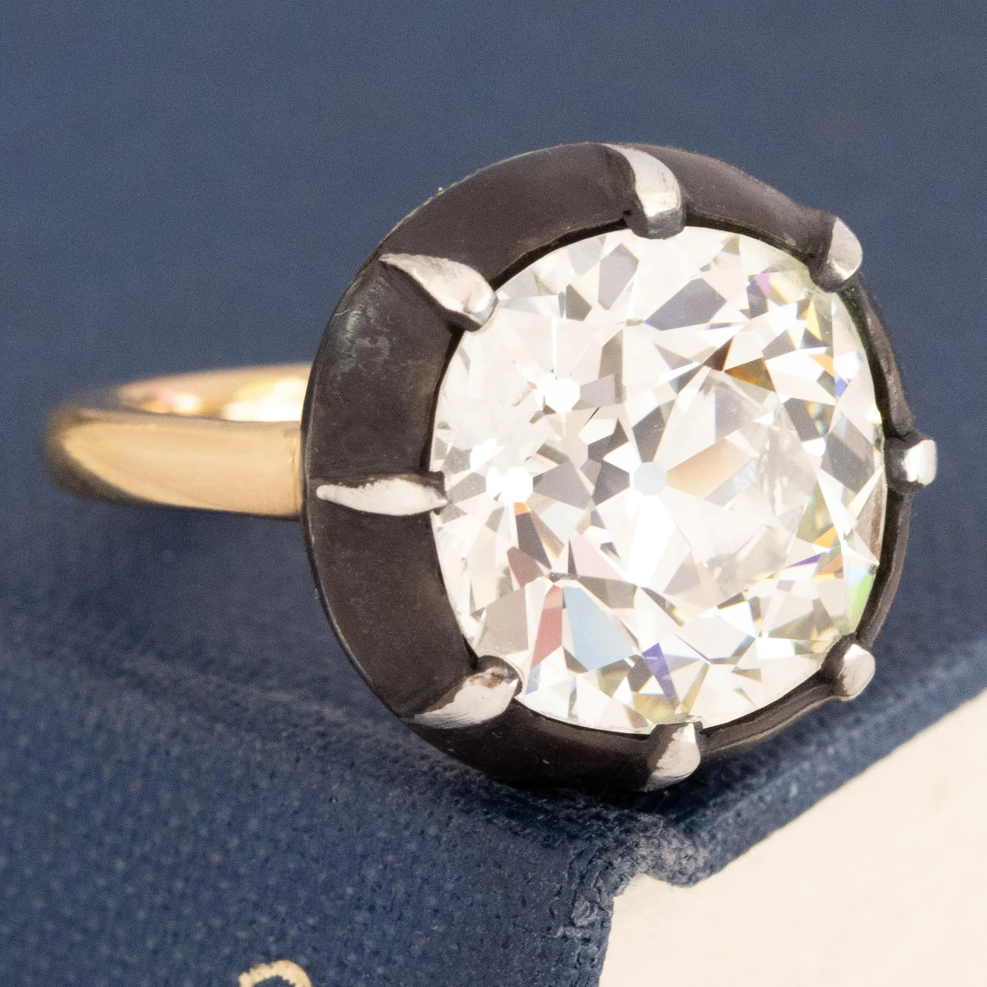 7.14ct Old Mine Cut Diamond Collet Solitaire