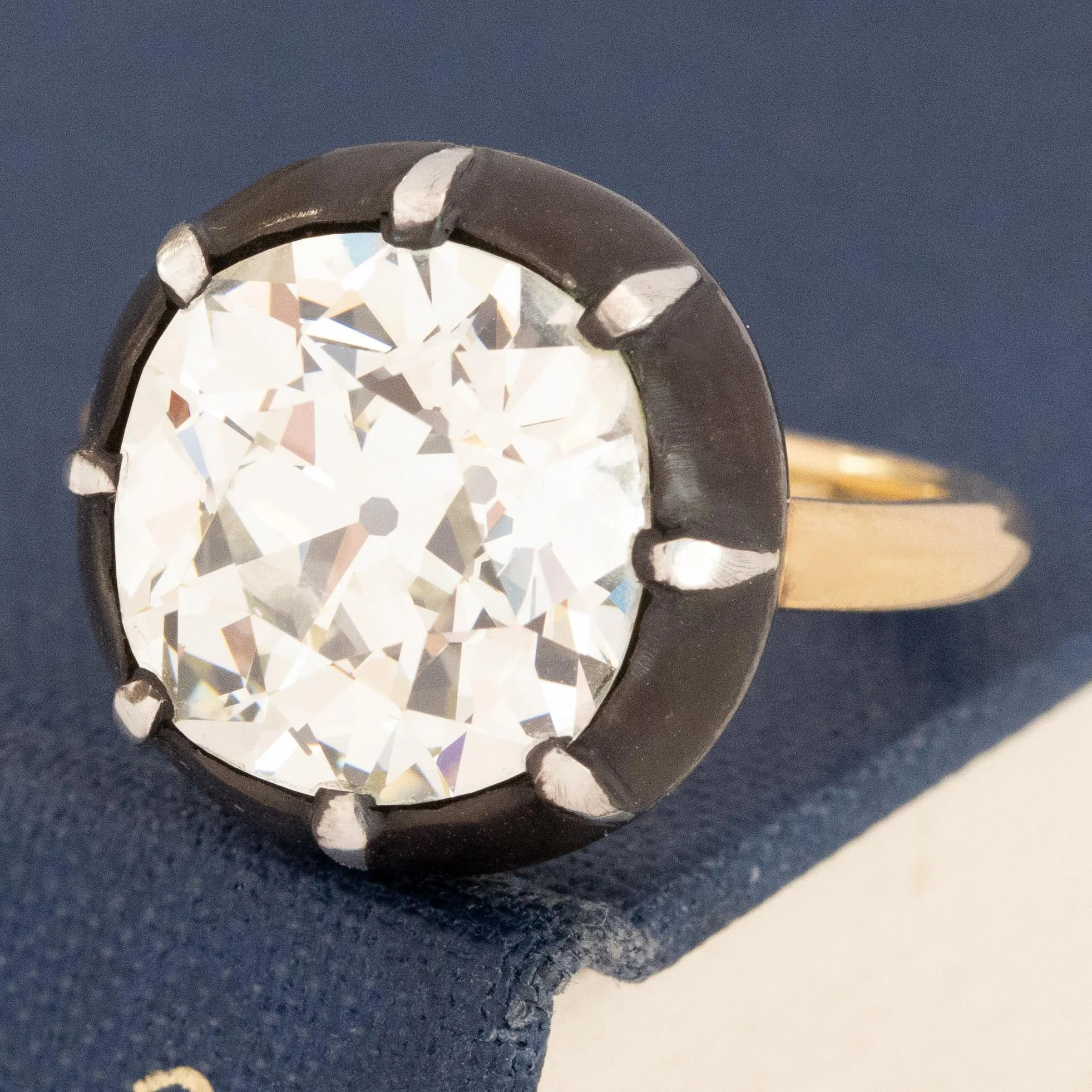 7.14ct Old Mine Cut Diamond Collet Solitaire
