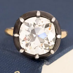 7.14ct Old Mine Cut Diamond Collet Solitaire