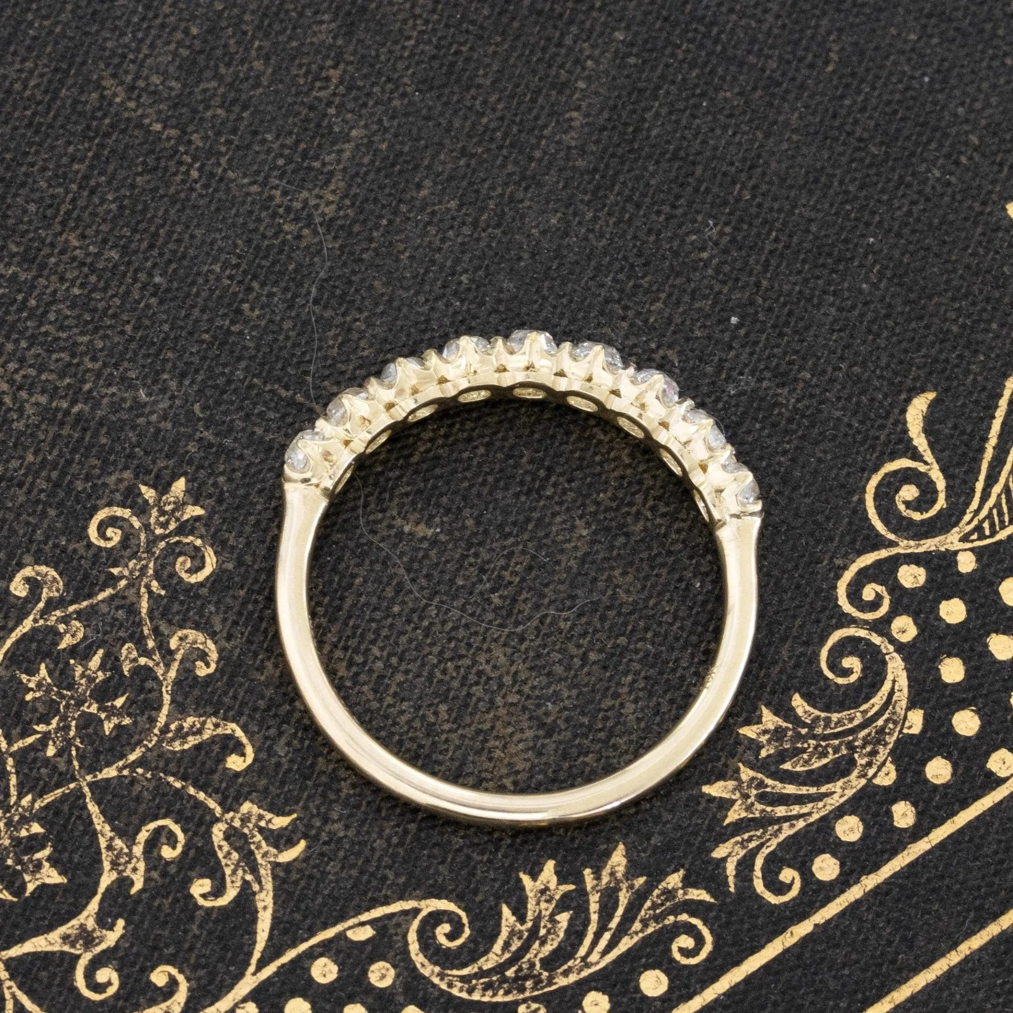 .73ctw Old Mine Cut Diamond Half-Hoop Band