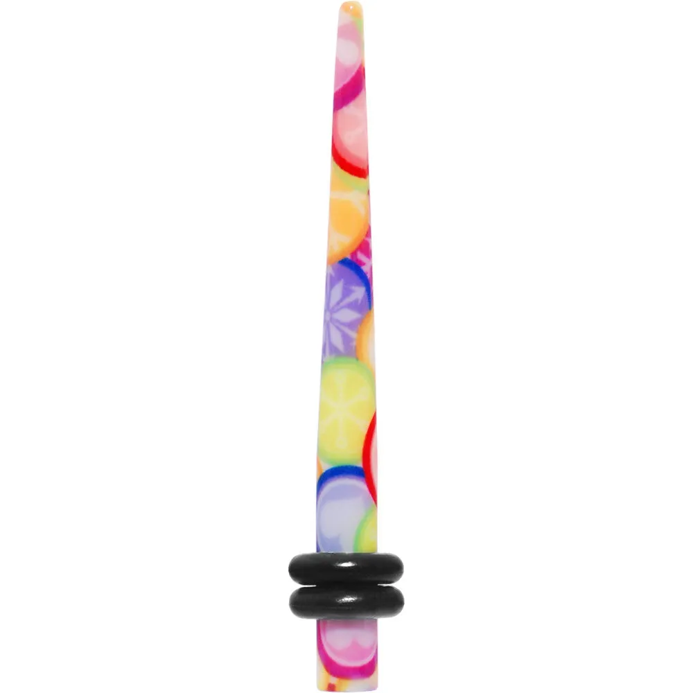 8 Gauge Groovy Retro Flower Acrylic Taper