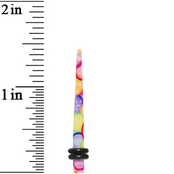 8 Gauge Groovy Retro Flower Acrylic Taper