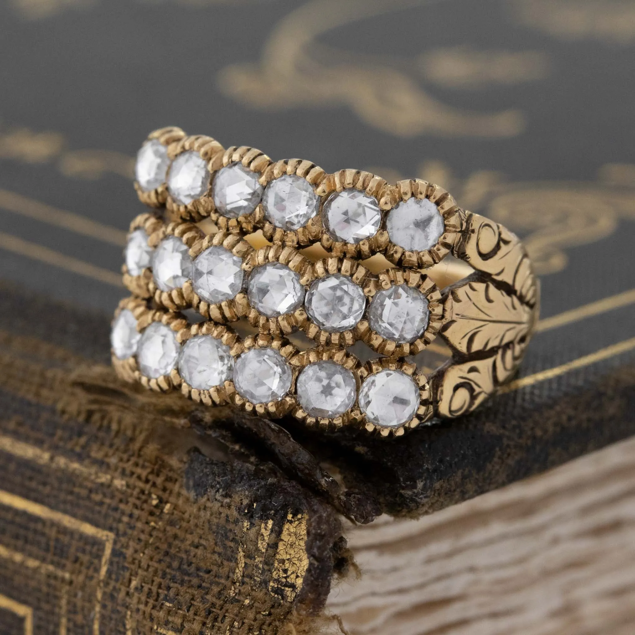 .85ctw Georgian Triple Row Rose Cut Band
