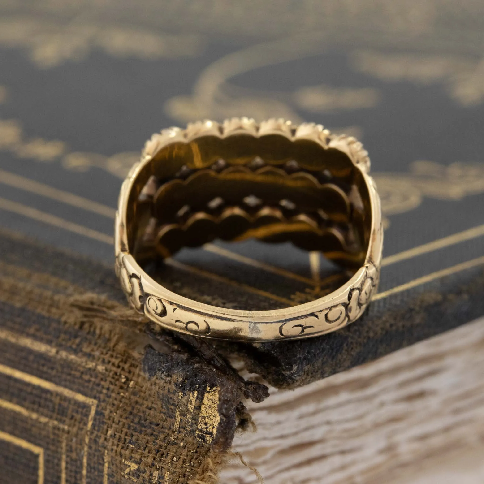 .85ctw Georgian Triple Row Rose Cut Band