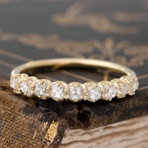 .89ctw Old Mine Cut Diamond Half-Hoop Band