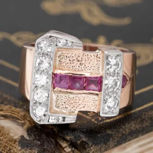.97ctw Diamond & Ruby Buckle Ring