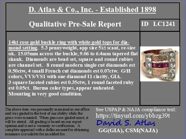 .97ctw Diamond & Ruby Buckle Ring