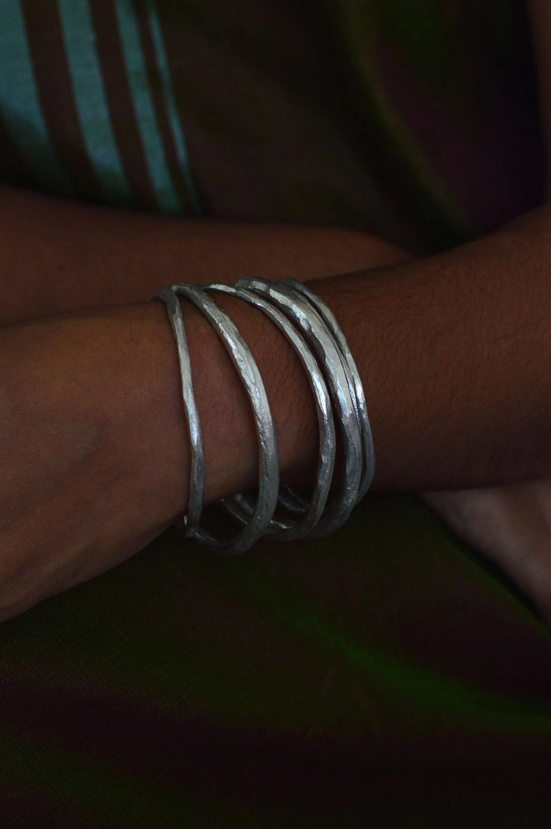 Aisha Thin Silver Bangle