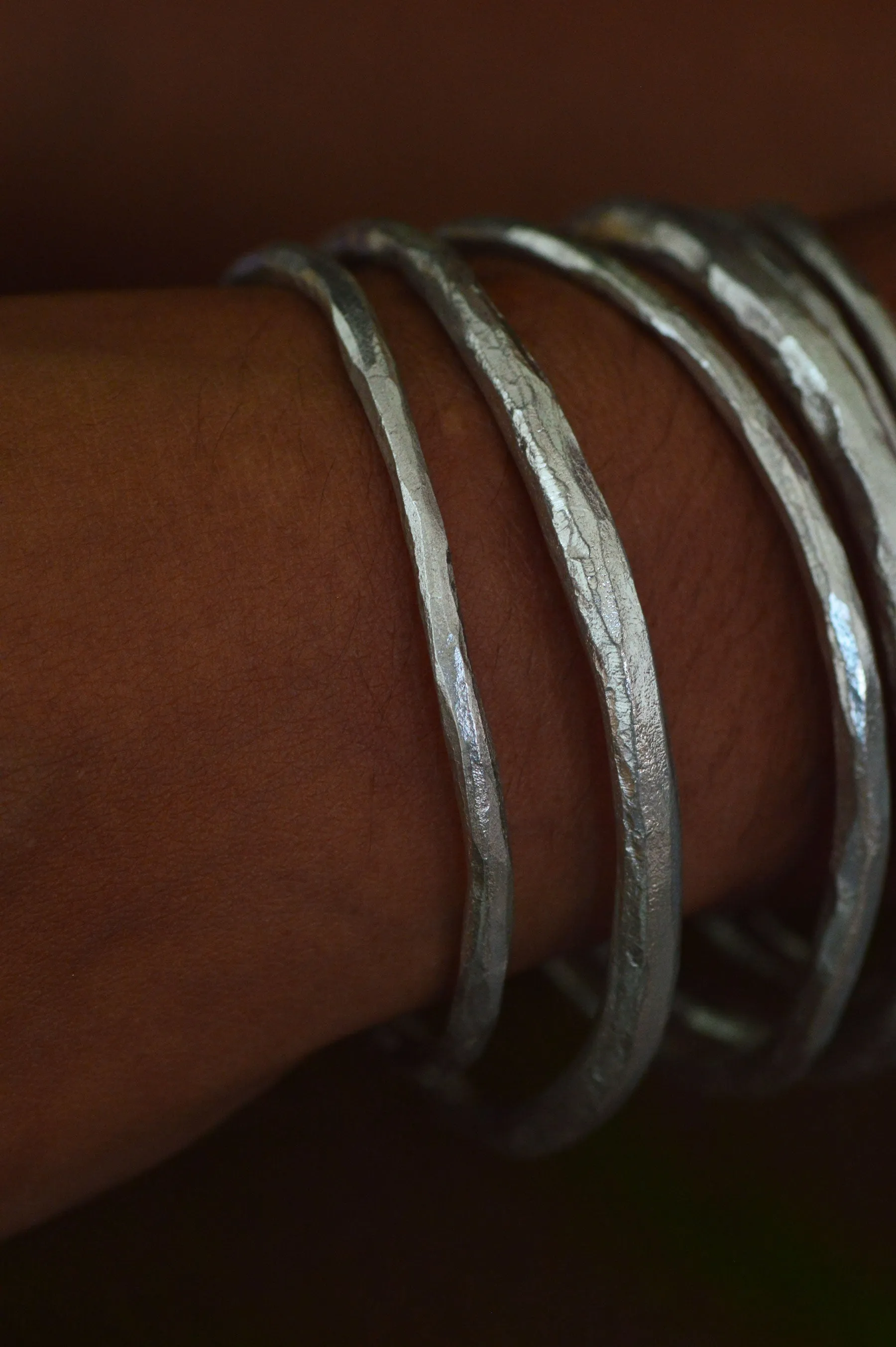 Aisha Thin Silver Bangle