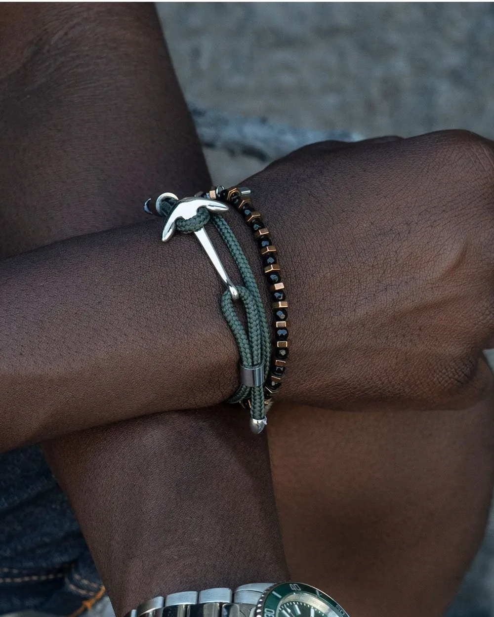 Anchor Bracelet in Green