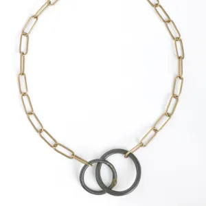 Ancient Bronze Celtic Proto Coin & Brass Paperclip Necklace - Ancientella