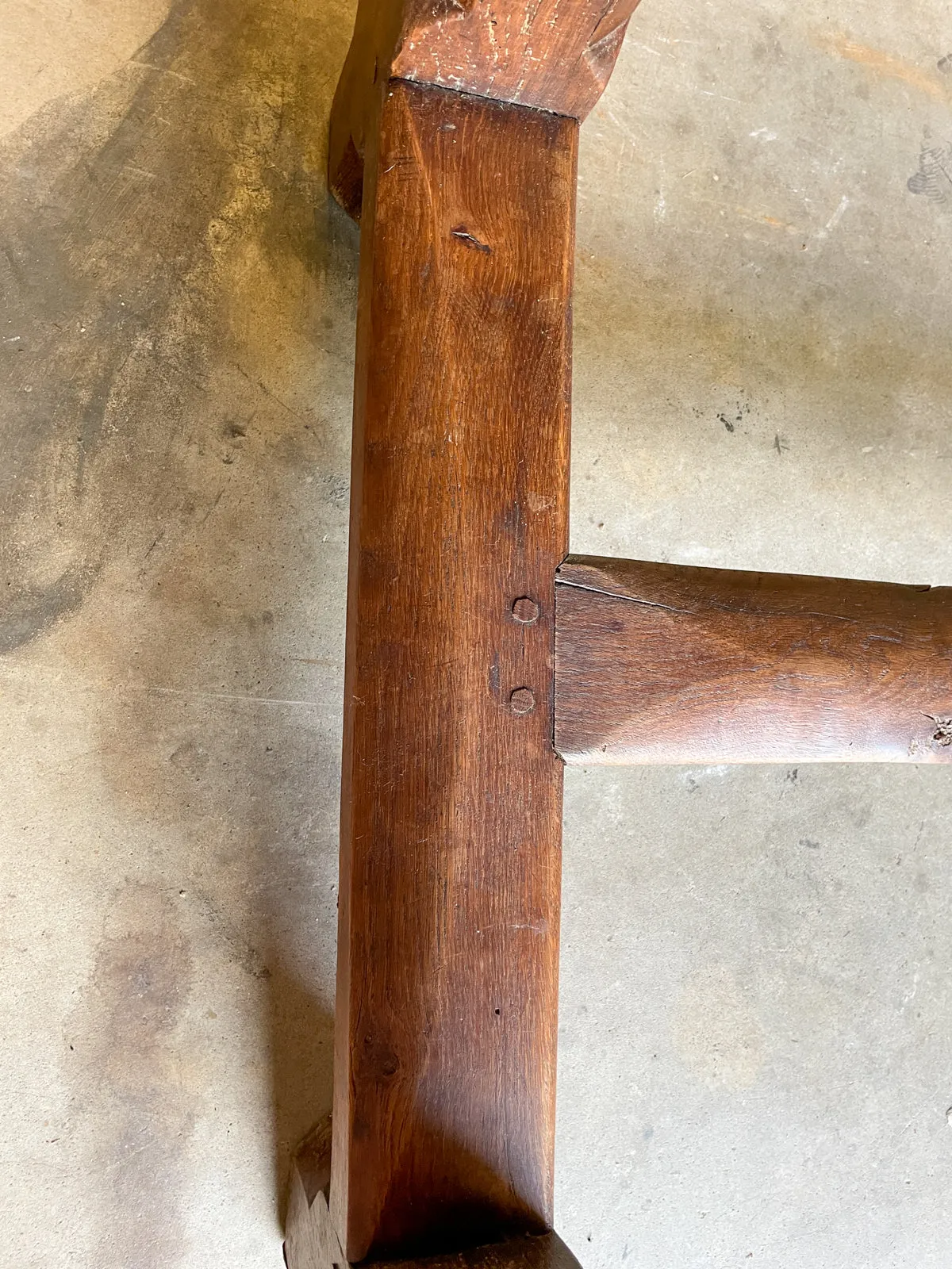 Antique French Oak Farm Table with Drawer & Extension