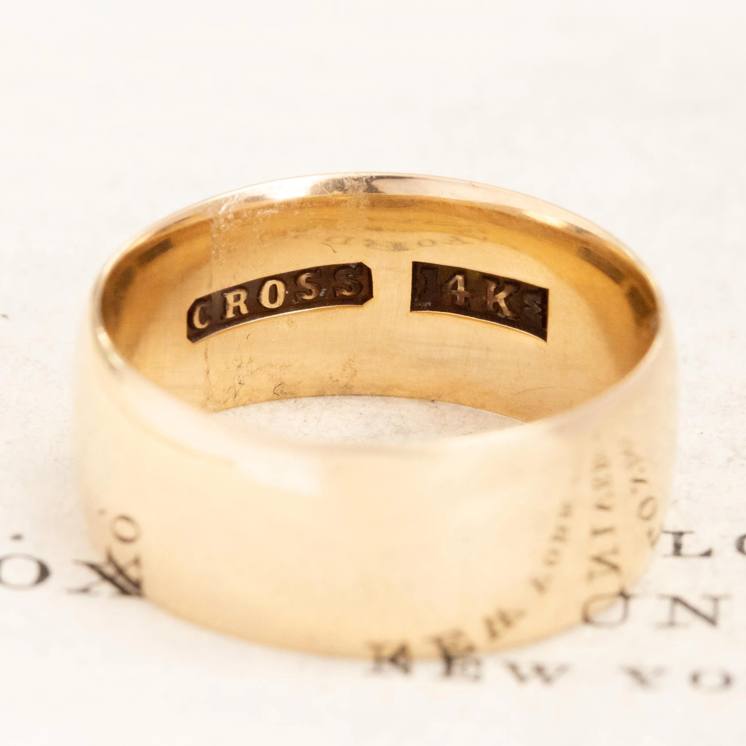 Antique Yellow Gold Wide Band 7.7mm