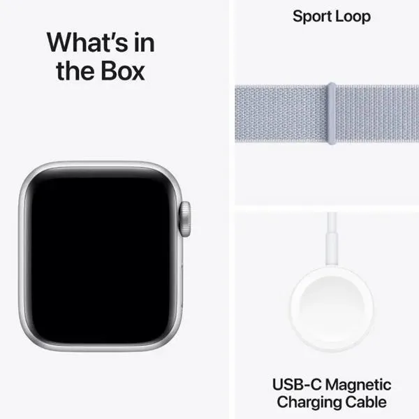 Apple Watch SE GPS   Cellular 40mm Silver Aluminium Case with Blue Cloud Sport Loop