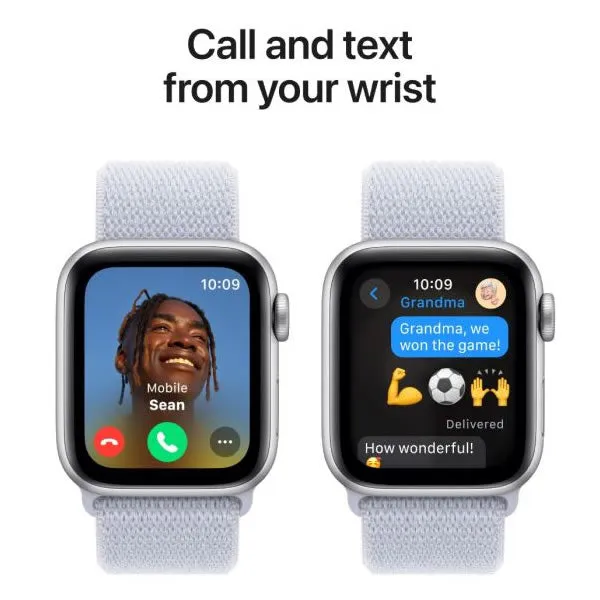 Apple Watch SE GPS   Cellular 40mm Silver Aluminium Case with Blue Cloud Sport Loop