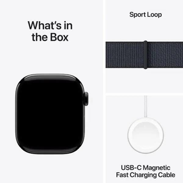 Apple Watch Series 10 GPS 42mm Jet Black Case with Ink Sport Loop