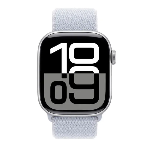 Apple Watch Series 10 GPS 46mm Silver Aluminium Case with Blue Cloud Sport Loop