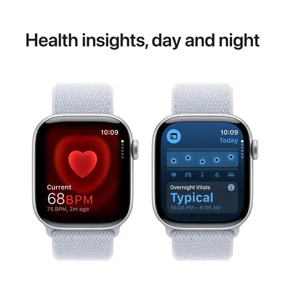 Apple Watch Series 10 GPS 46mm Silver Aluminium Case with Blue Cloud Sport Loop
