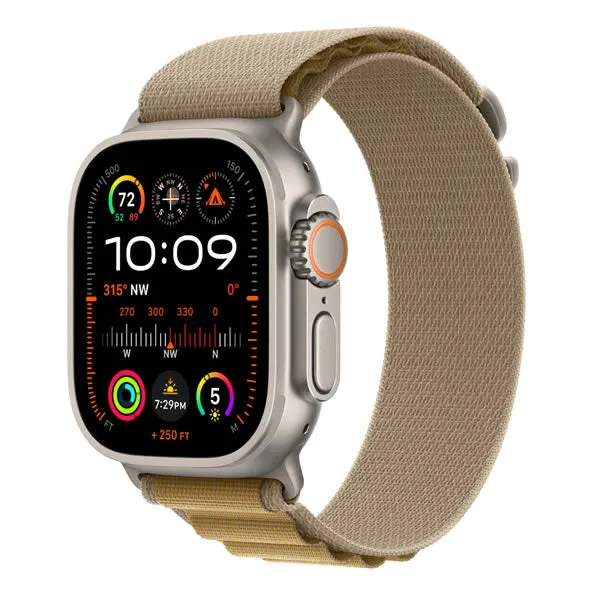 Apple Watch Ultra 2 GPS   Cellular 49mm Natural Titanium Case with Tan Alpine Loop - Large