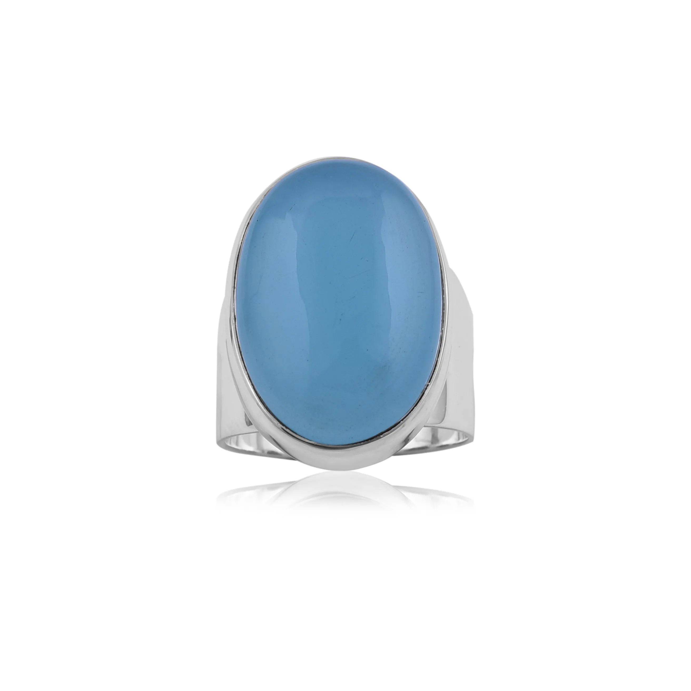 Aqua chalcedony Sterling Silver Band