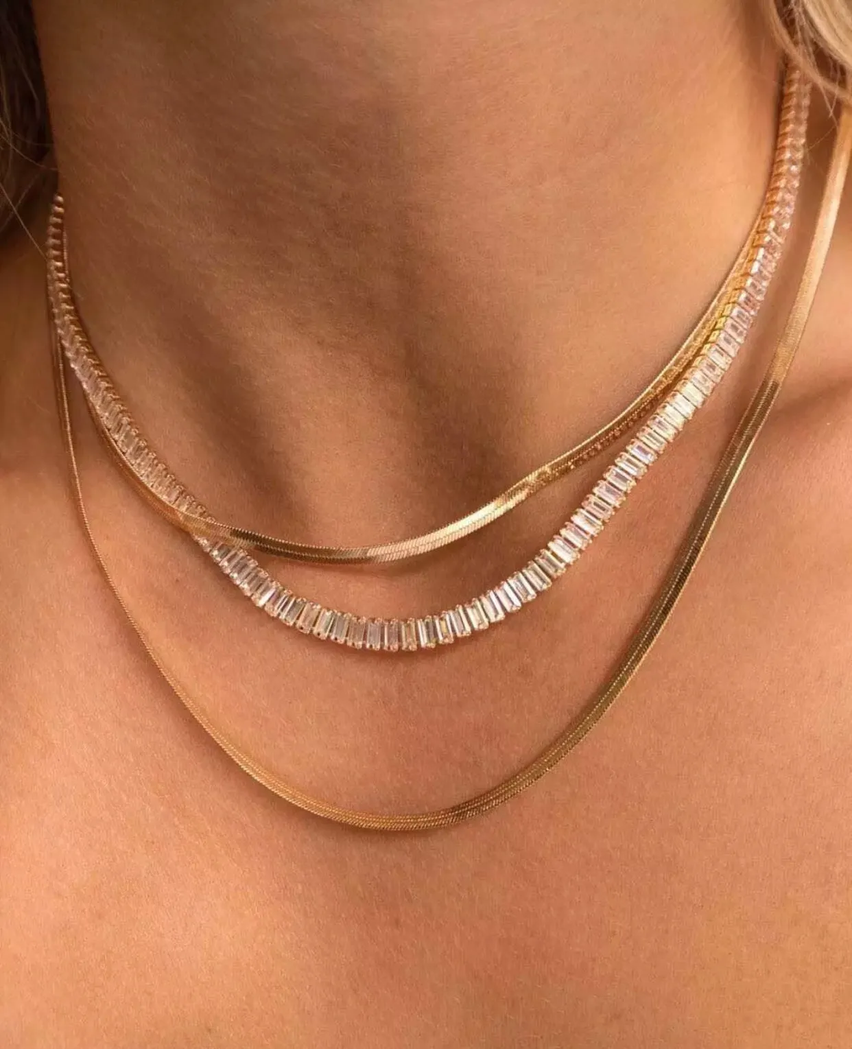 Baguette crystals necklace 311-1 | Erika Williner Designs