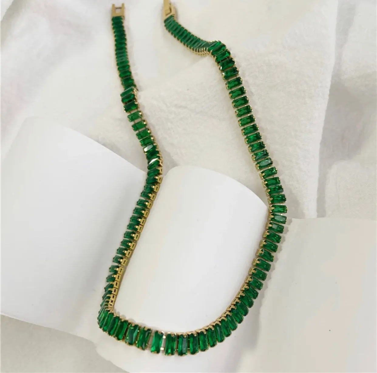 Baguette crystals necklace 311-1 | Erika Williner Designs