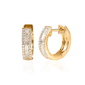 Baguette Diamond Huggies
