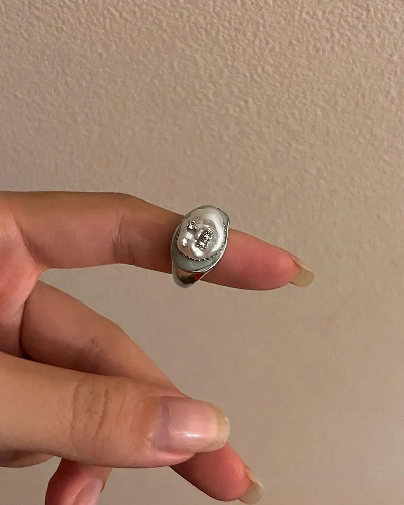 Baroque Pearl Shaped Medieval Ring
