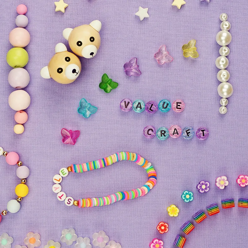 BEADS ROUND WOOD BEADS PASTEL 60PC