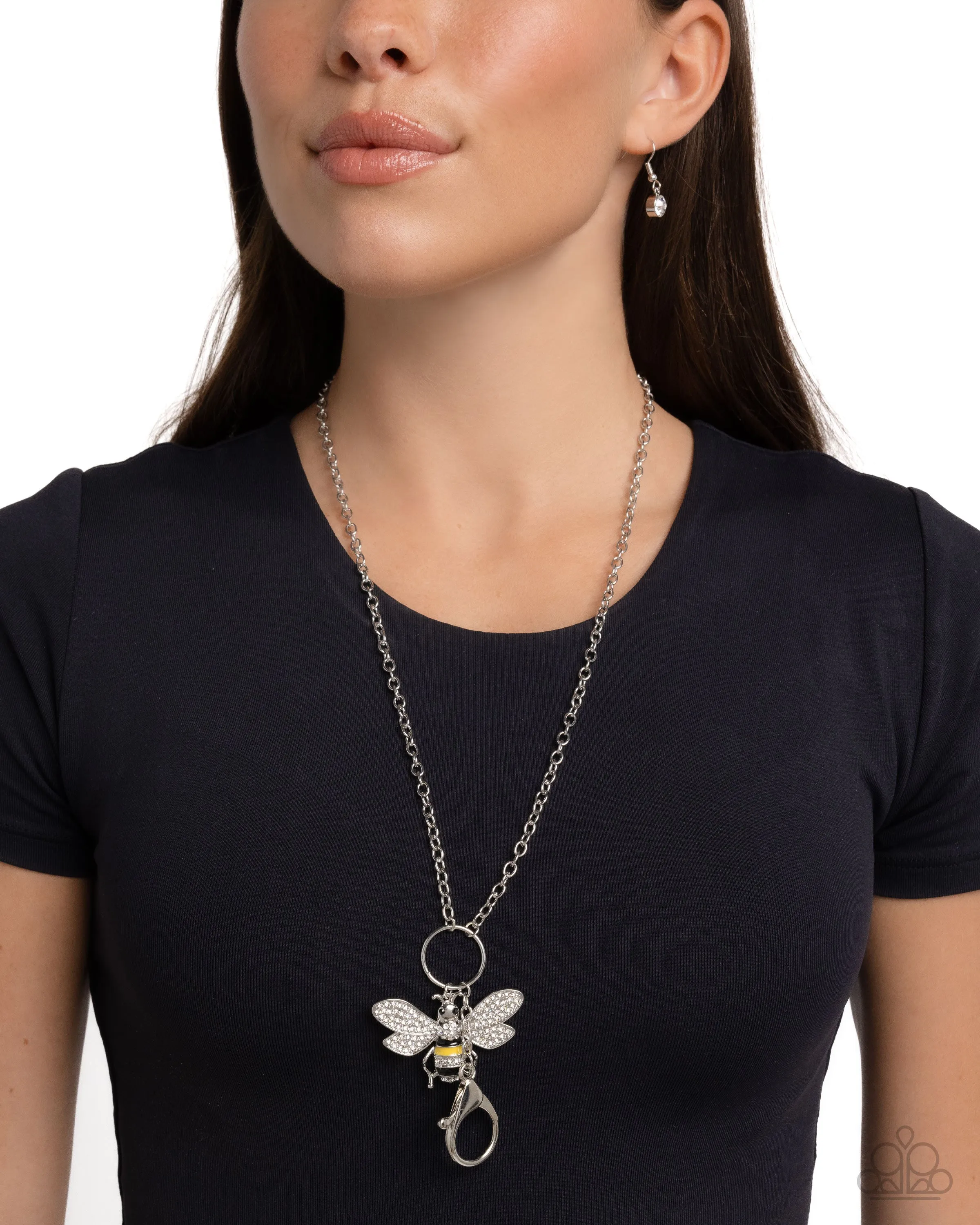 BEE-utiful Basic - Yellow - Oversized Bee Charm Paparazzi Lanyard Necklace