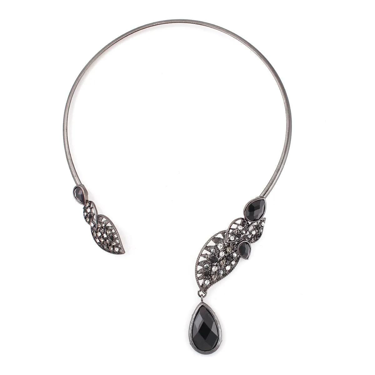 BLACK AND WHITE CHOCKER NECKLACES #306BK1101 (5D5)