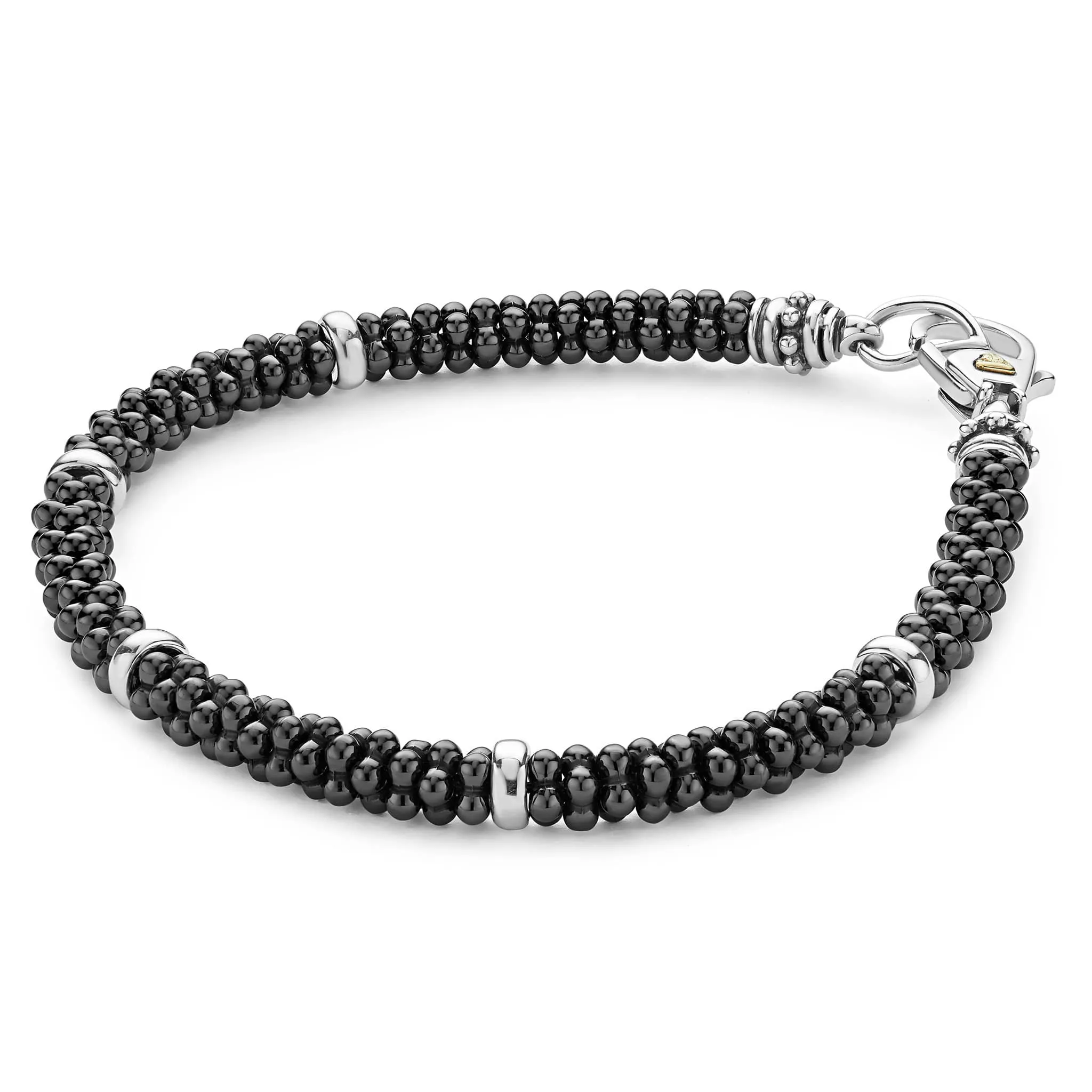 Black Caviar Black Five Silver Station Ceramic Bracelet | 5mm