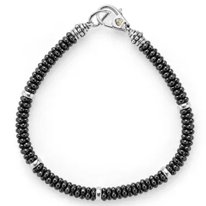 Black Caviar Black Five Silver Station Ceramic Bracelet | 5mm
