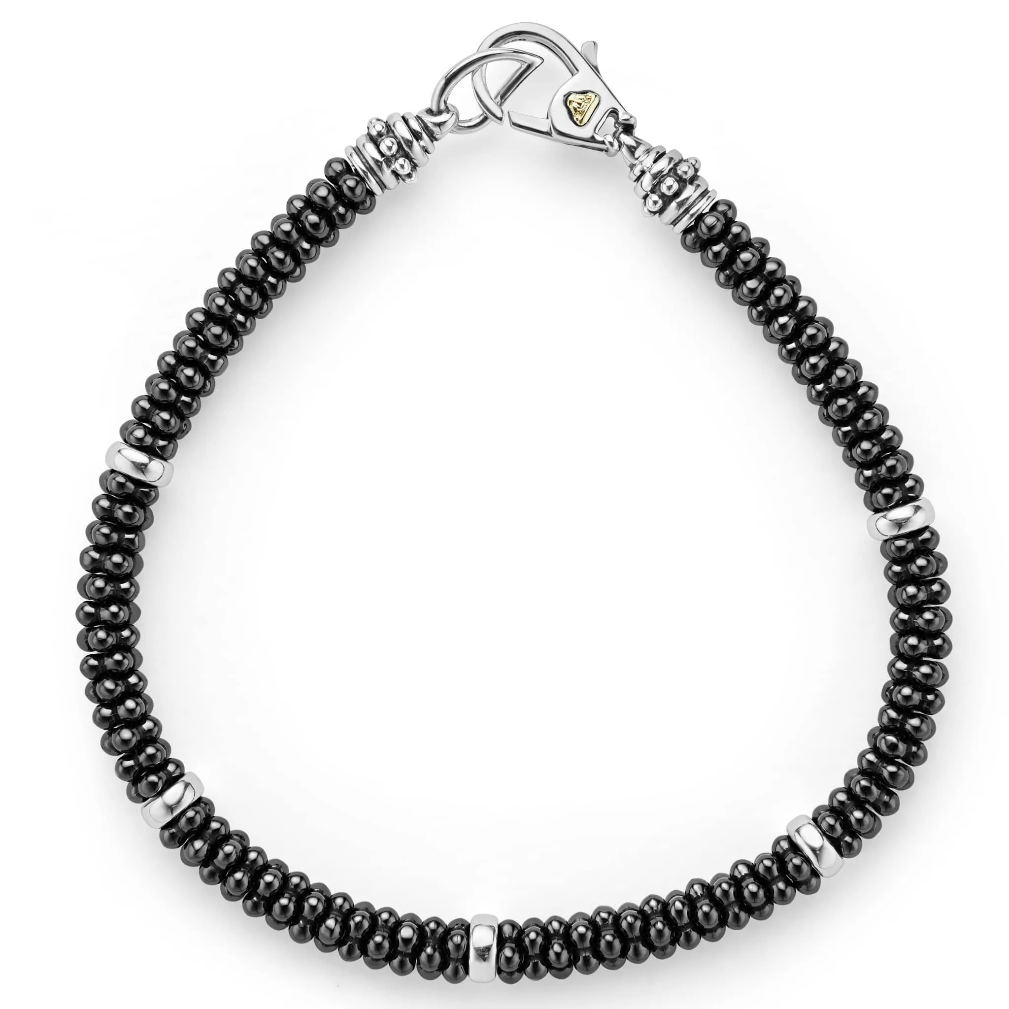 Black Caviar Black Five Silver Station Ceramic Bracelet | 5mm